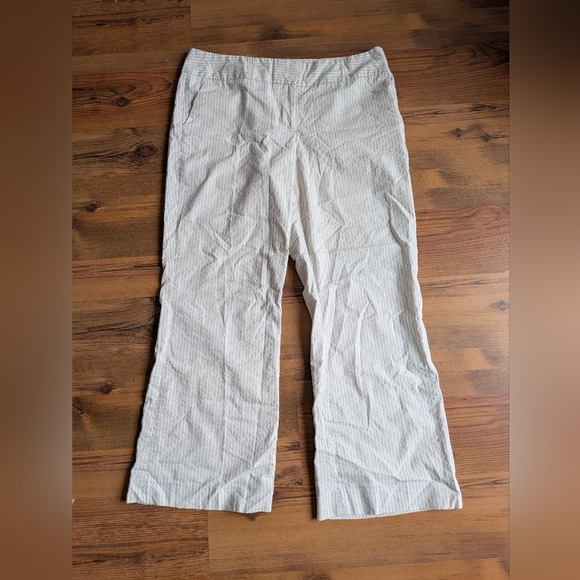 Suzy Shier Pants - Suzy Shier Women's Cream Pinstripe Chinos